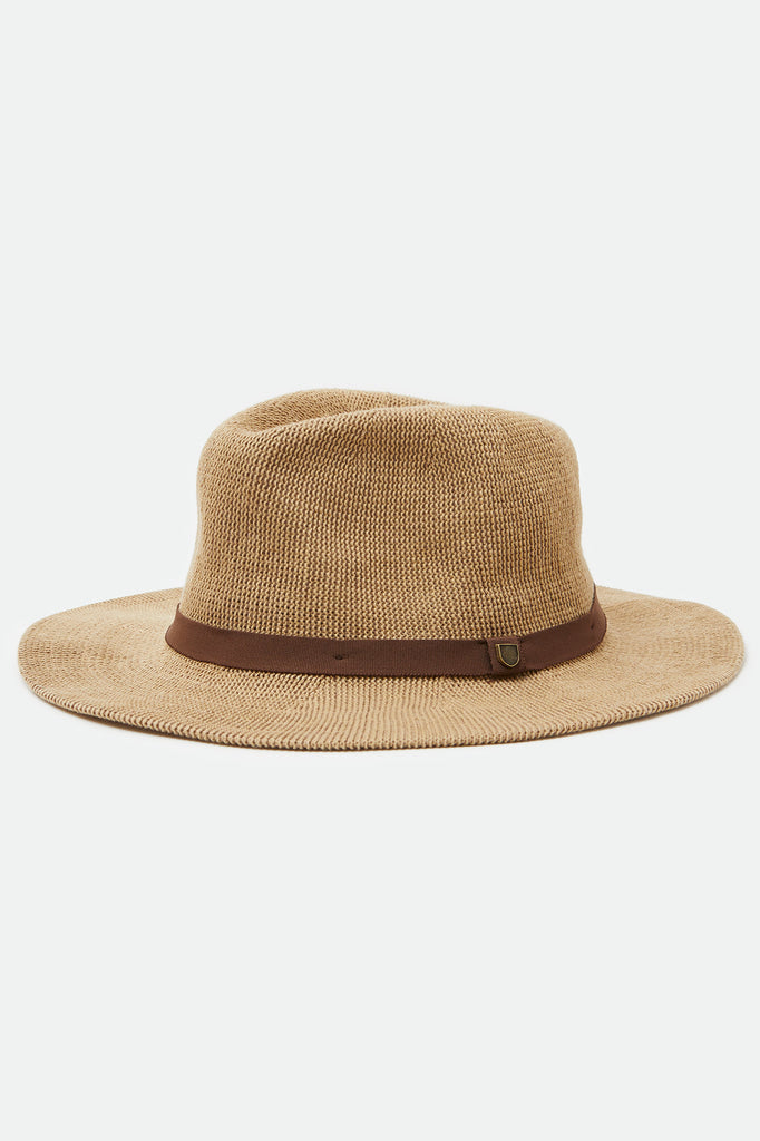 Brixton Messer Knit Packable Fedora - Tan