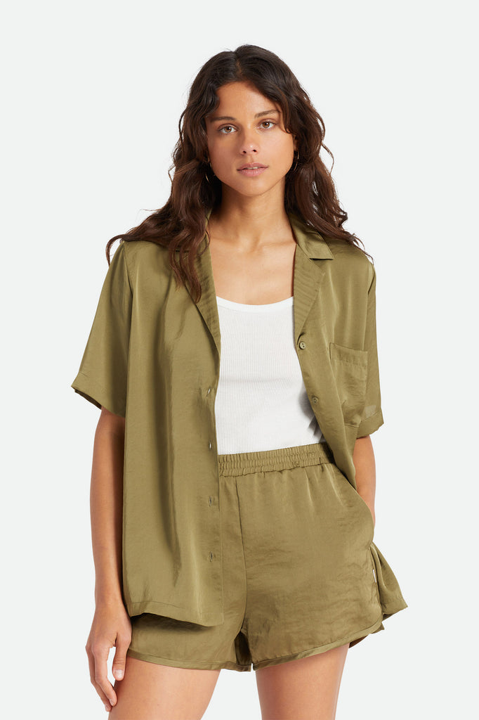 Brixton Bunker Flight Boyfriend S/S Woven - Military Olive