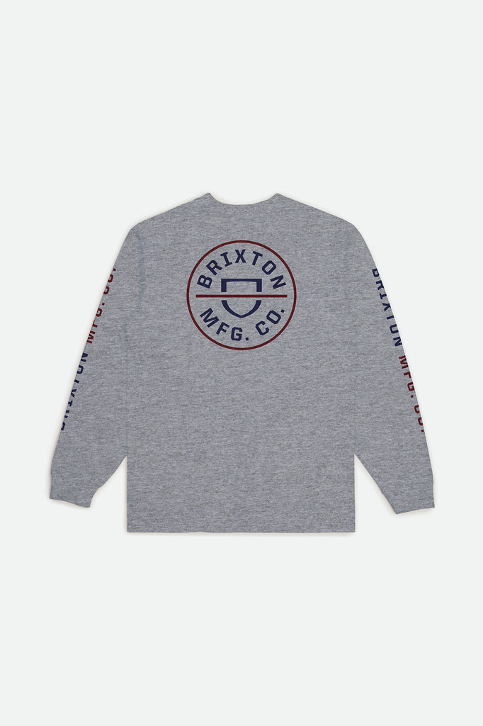 Brixton Crest L/S Standard Tee - Heather Grey