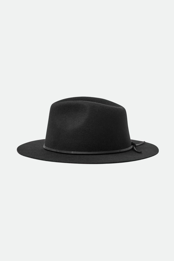 Brixton Wesley Packable Fedora - Black/Black