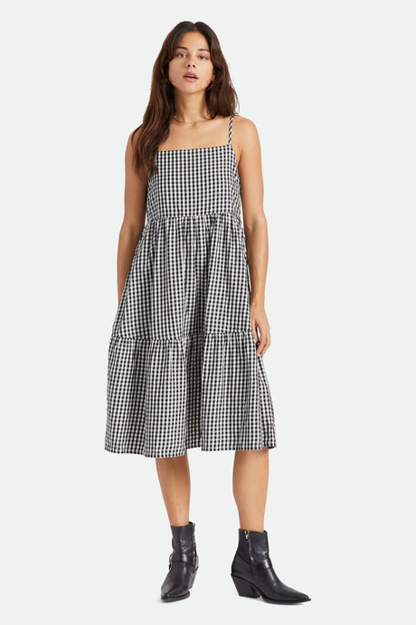 Gingham Tier Dress - Black