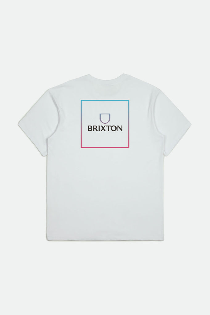 Brixton Alpha Square S/S Standard Tee - White/Light Blue/Pink