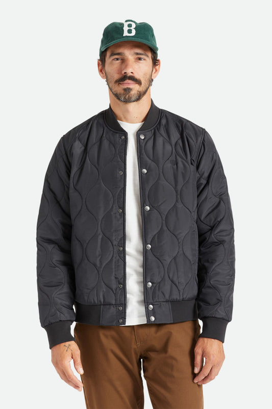 Men's Dillinger Quilted Bomber Jacket Black – Brixton Australia