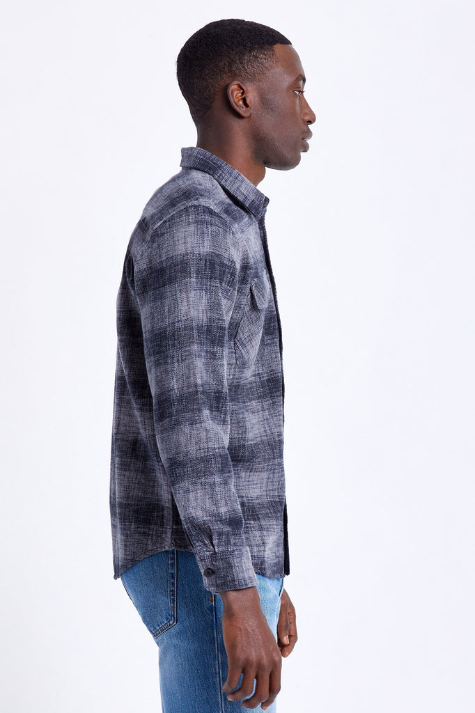 Brixton Bowery Reserve L/S Flannel - Black/Grey Mix