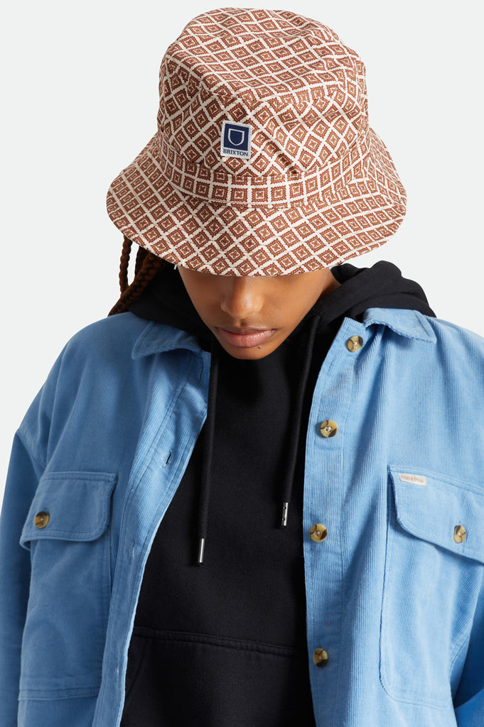 Brixton Beta Packable Bucket Hat - Off White/Medal Bronze