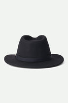 Brixton Unisex Messer Packable Fedora - Black/Black | Back