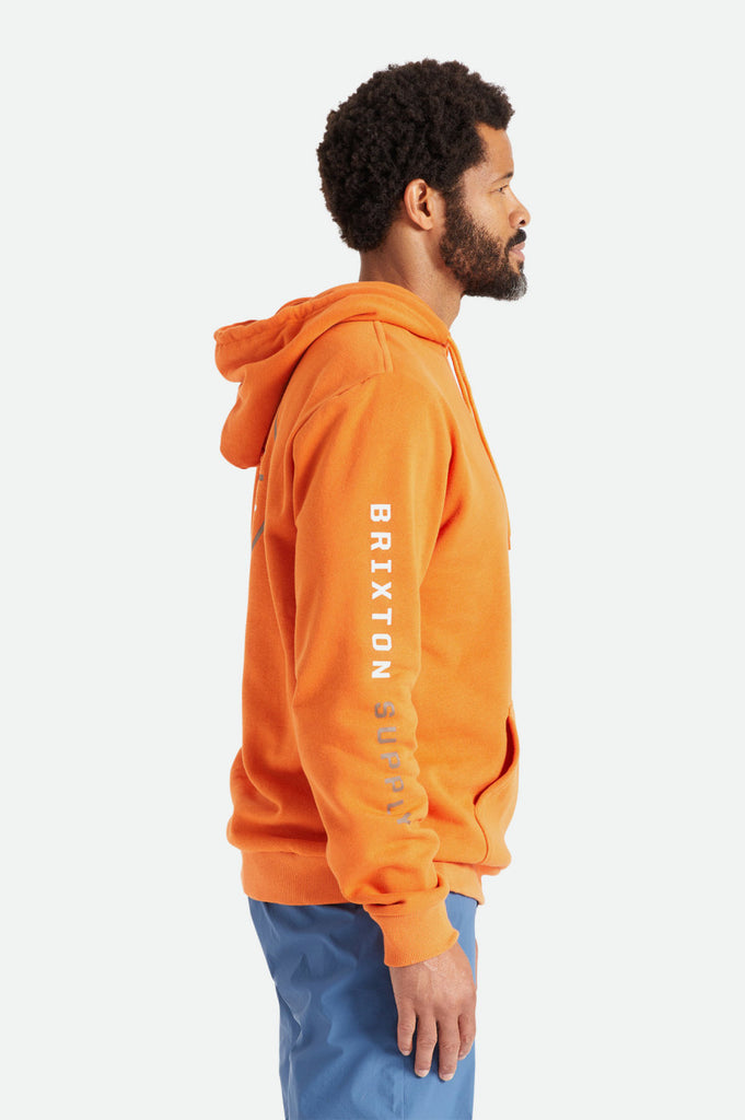 Brixton Crest Hood - Burnt Orange/Desert Palm/White