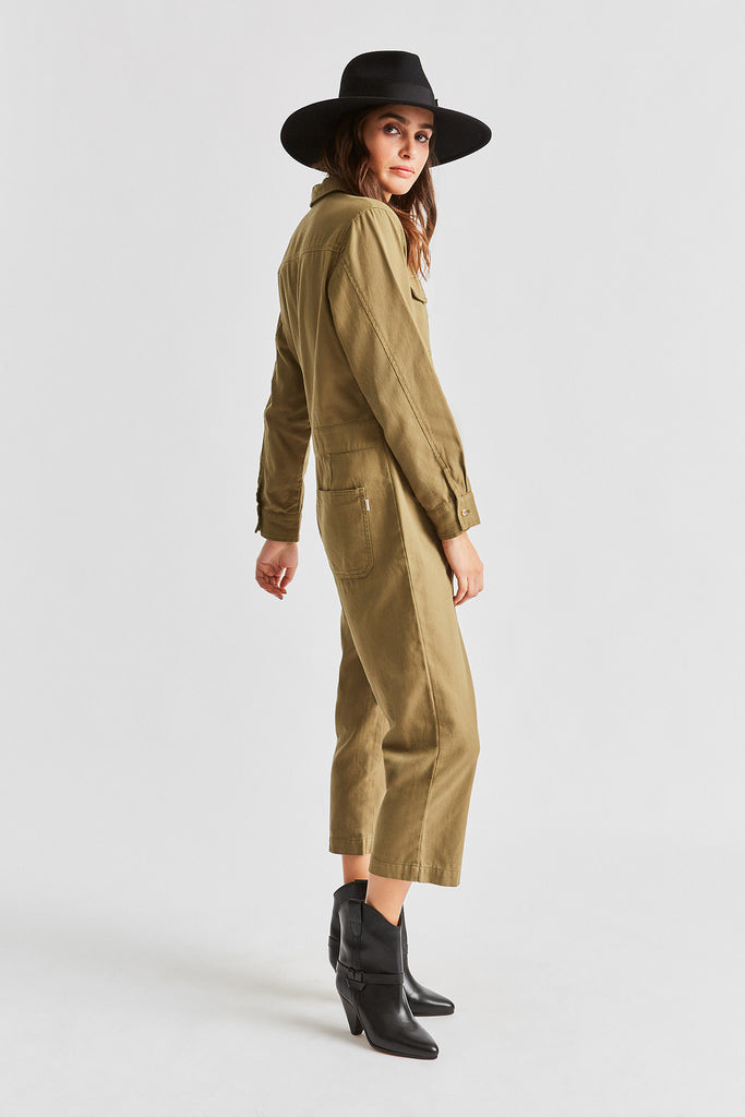 Brixton Melbourne Crop Coverall - Washed Olive