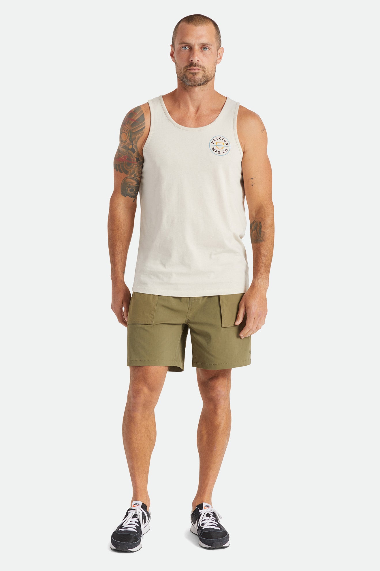 Men's Crest Tank Top - Beige – Brixton Australia