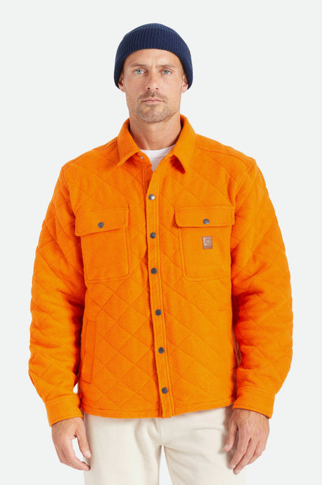 Cass Quilted Fleece Jacket - Burnt Orange