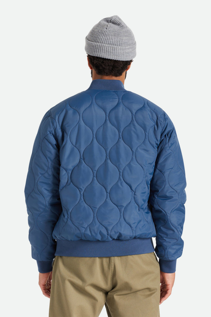 Brixton Dillinger Quilted Bomber Jacket - Moonlit Ocean