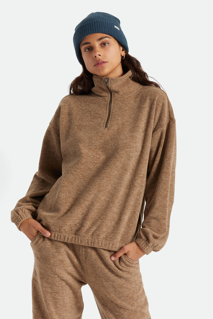 Brixton Derby 1/4 Zip - Oatmeal