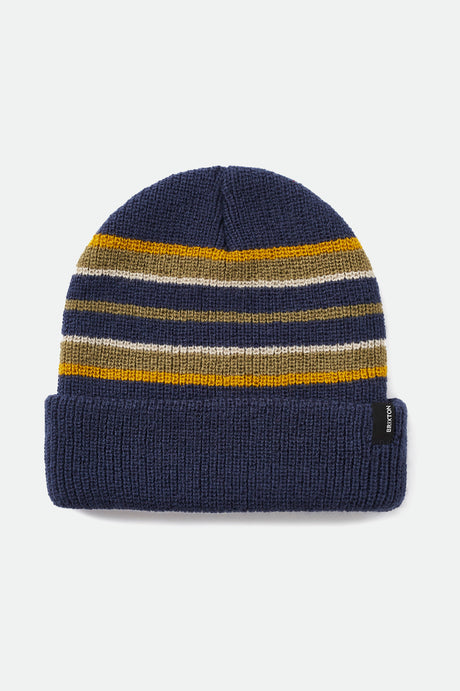 Unisex Heist Stripe Beanie - Washed Navy - Front Side