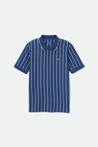 Men's Proper Vertical S/S Polo Knit - Joe Blue/White - Front Side