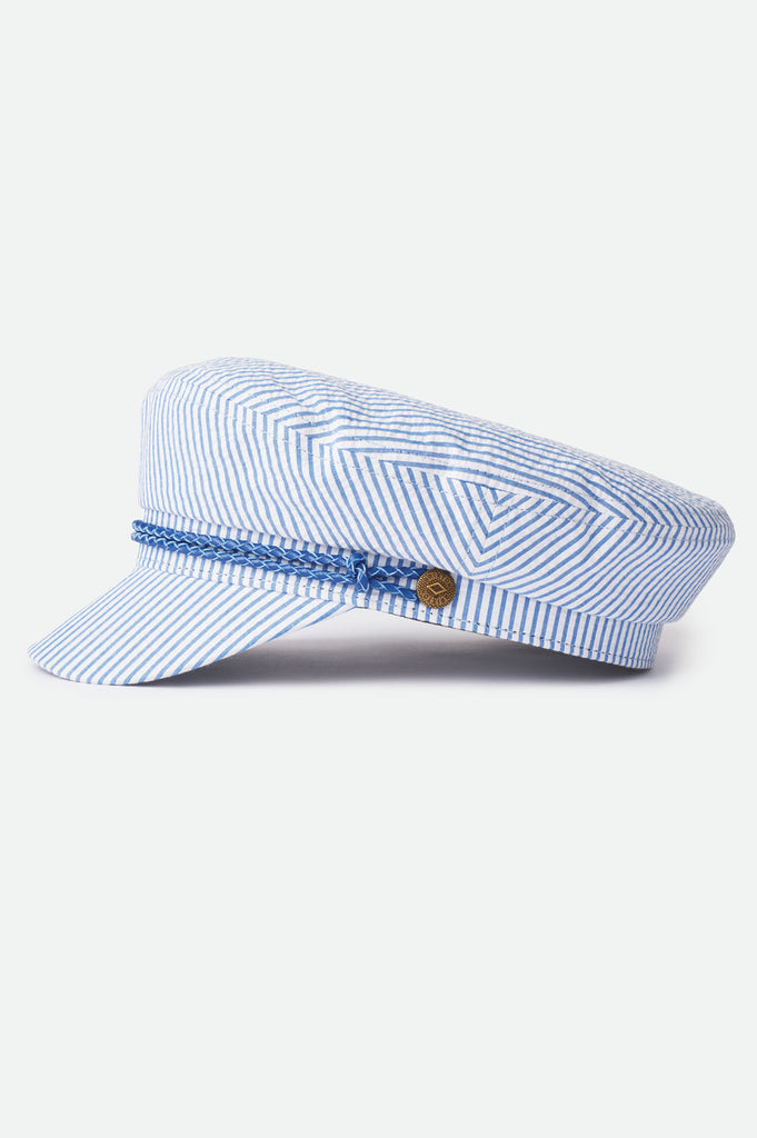 Brixton Ashland Cap - Slate Blue/Off White Seersucker