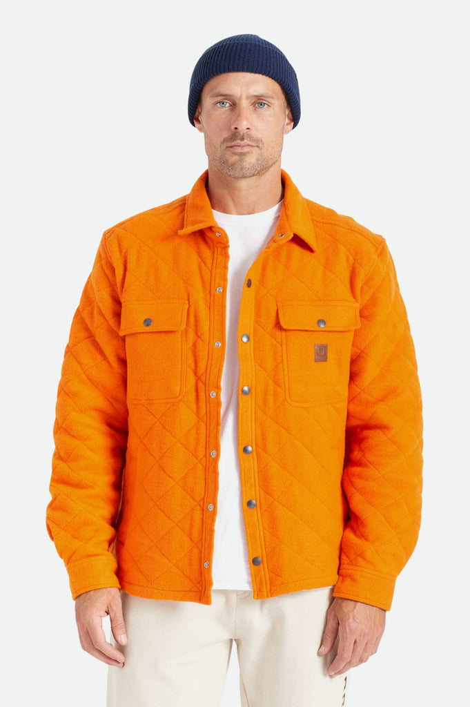 Brixton Cass Quilted Fleece Jacket - Burnt Orange