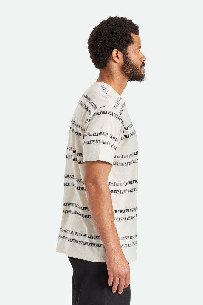 Brixton Hilt S/S Pocket Knit - Beige/Black/White