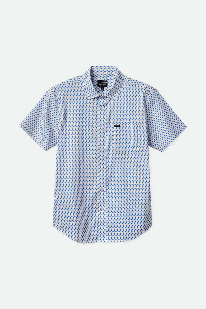 Brixton Charter Print S/S Woven - Off White/Sky Blue