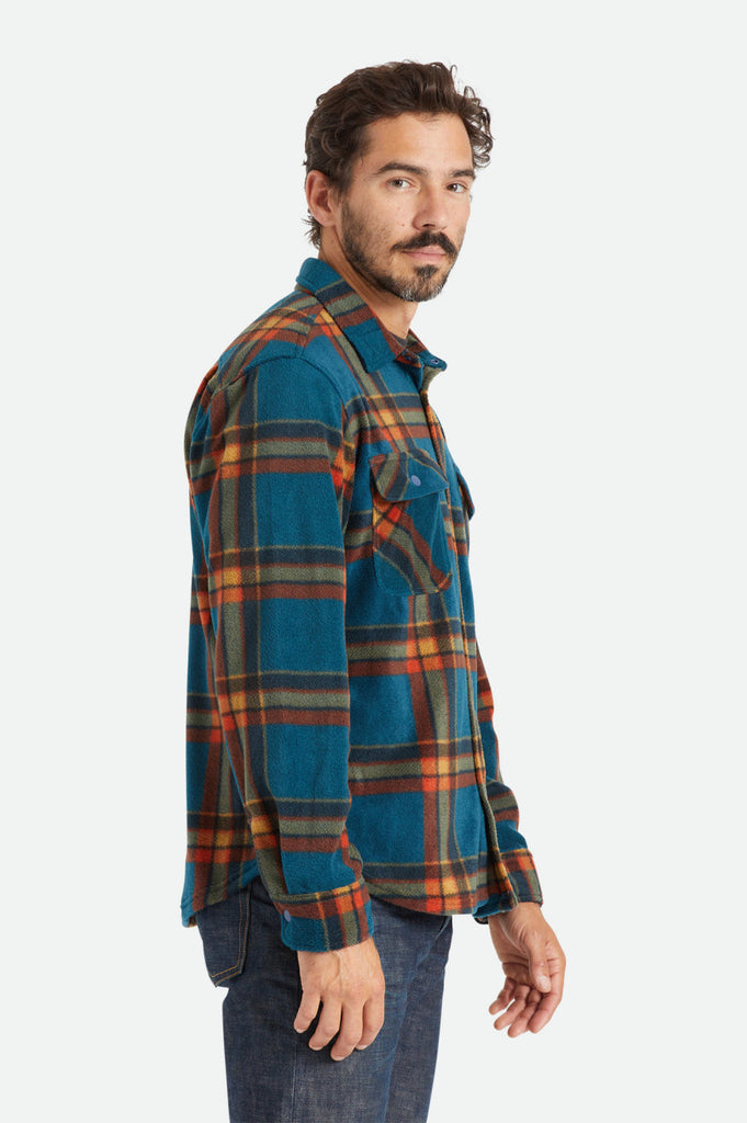 Brixton Bowery L/S Arctic Stretch Fleece - Deep Blue Plaid