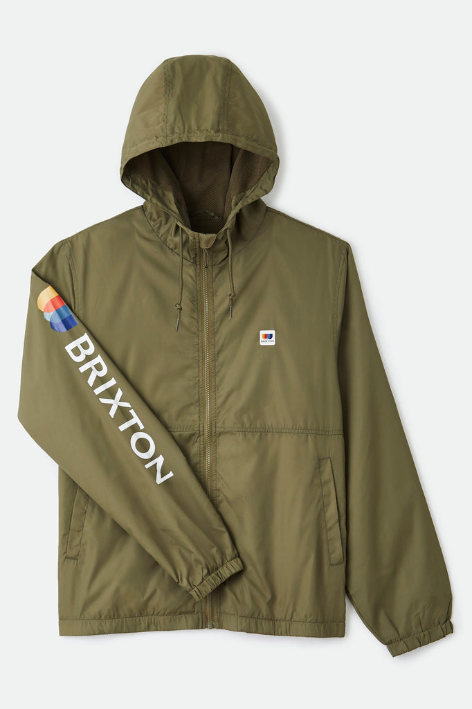 Brixton Claxton Alton Lightweight Zip Hood Jacket - Military Olive