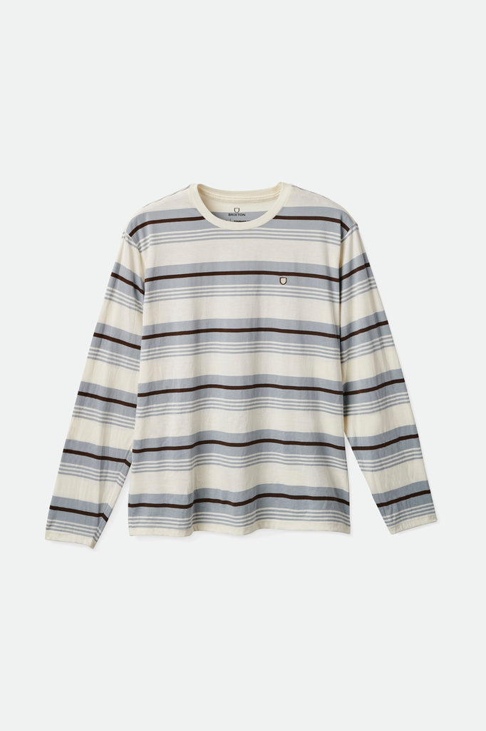 Brixton Hilt Shield L/S Knit - Off White/Haze/Deep Brown