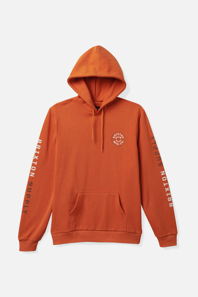 Brixton Crest Hood - Burnt Orange/Desert Palm/White