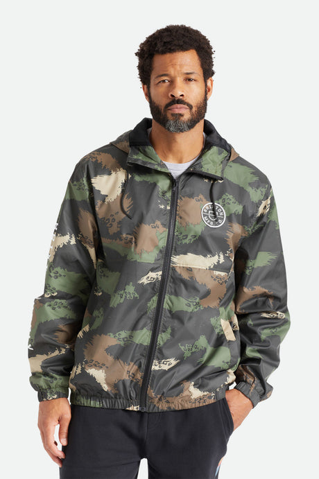 Claxton Crest Lightweight Zip Hood Jacket - Brushed Camo