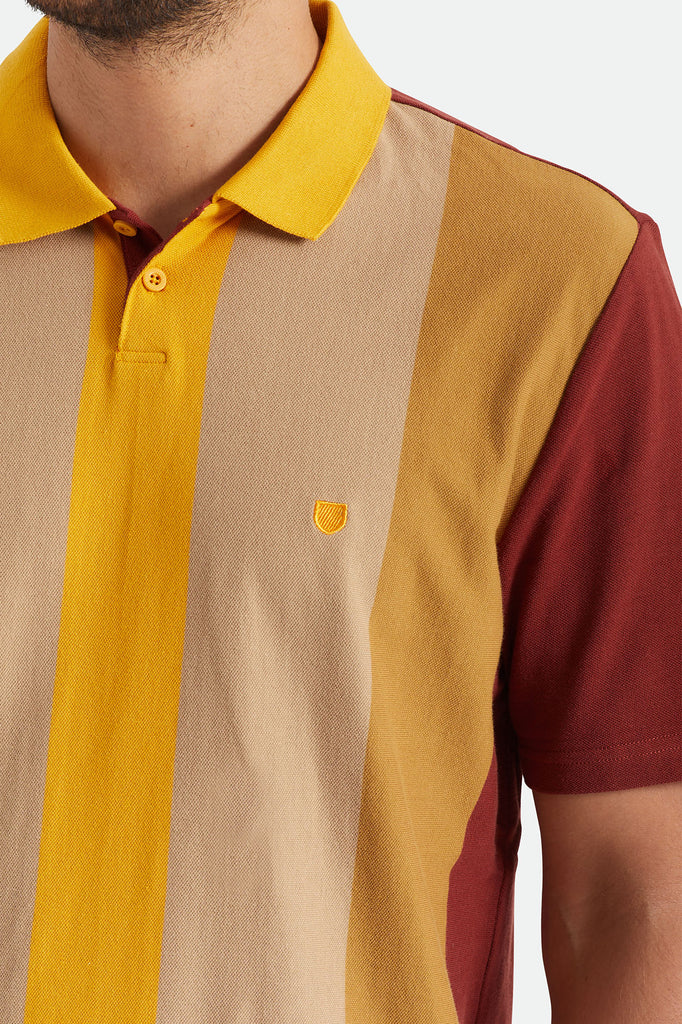 Brixton Shield S/S Polo Knit - Golden Glow/Tan/Medal Bronze