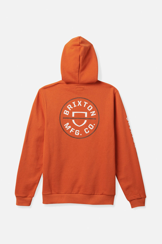 Brixton Crest Hood - Burnt Orange/Desert Palm/White