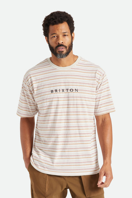 Hilt Boxy Alpha Line S/S Knit - White/Mojave/Beige