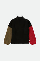 Women's Burning Up Sweater - Military Olive/Chili Pepper - Front Side