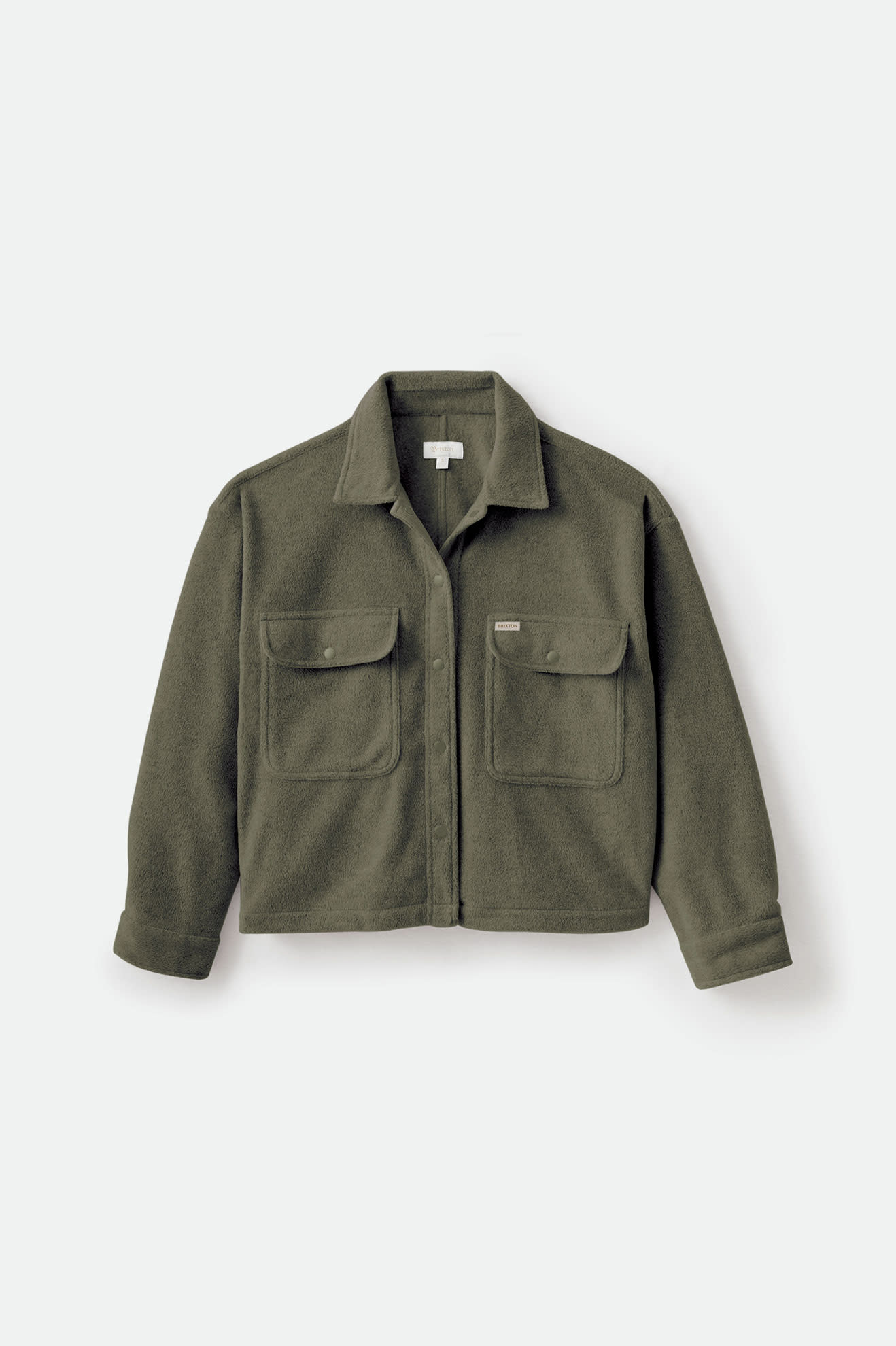 Women's Bowery Women's L/S Fleece - Military Olive - Front Side