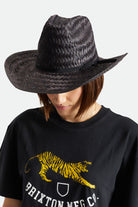 Brixton Unisex Houston Straw Cowboy Hat - Black | Lifestyle 1