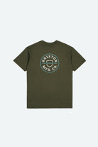 Men's Crest II S/S Standard Tee - Military Olive/White - Back Side