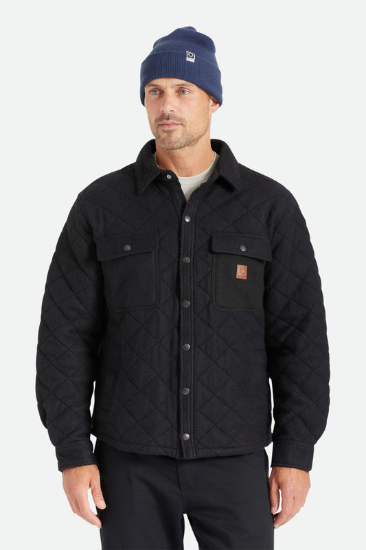 Men's Cass Quilted Fleece Jacket Black – Brixton Australia