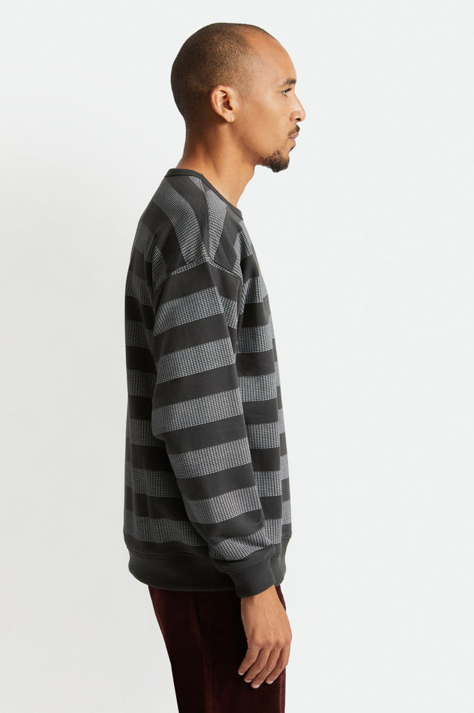 Brixton Hilt Stripe Crew - Washed Black/Beige