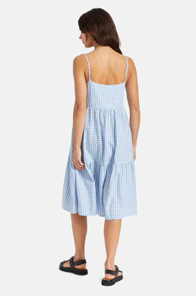 Brixton Gingham Tier Dress - Casa Blanca Blue