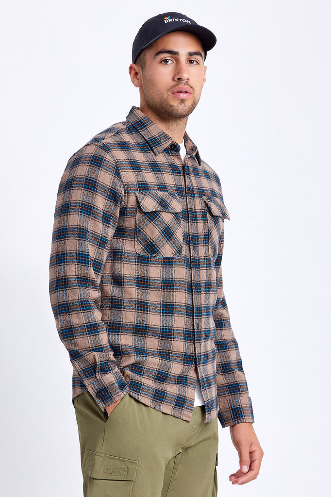 Brixton Bowery Lightweight L/S Utility Flannel - Pine Bark