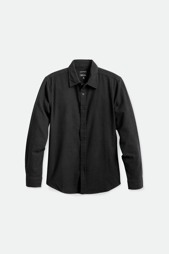 Men's Bowery Soft Weave L/S Flannel - Black - Front Side