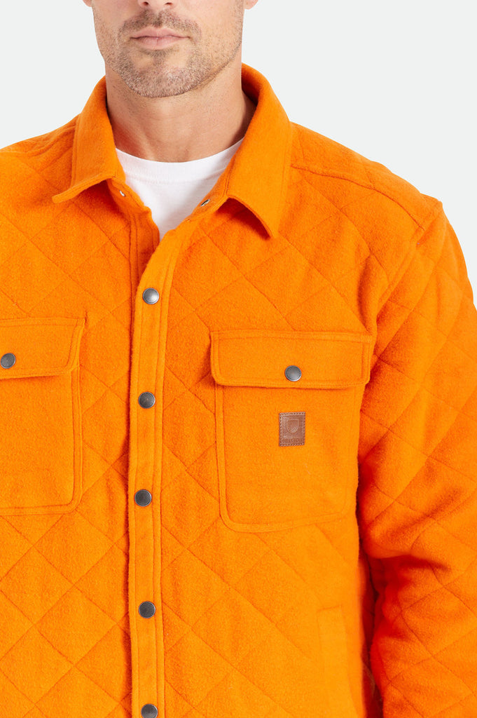 Brixton Cass Quilted Fleece Jacket - Burnt Orange