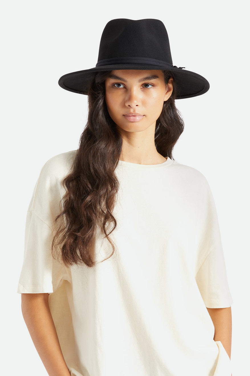 Women's Front Fit | Joanna Felt Packable Hat - Black