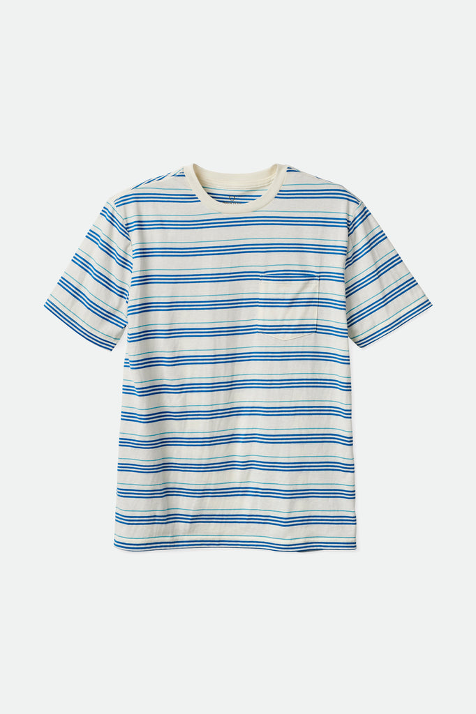 Brixton Hilt Alpha Line S/S Knit - Off White/Sky Blue/Teal