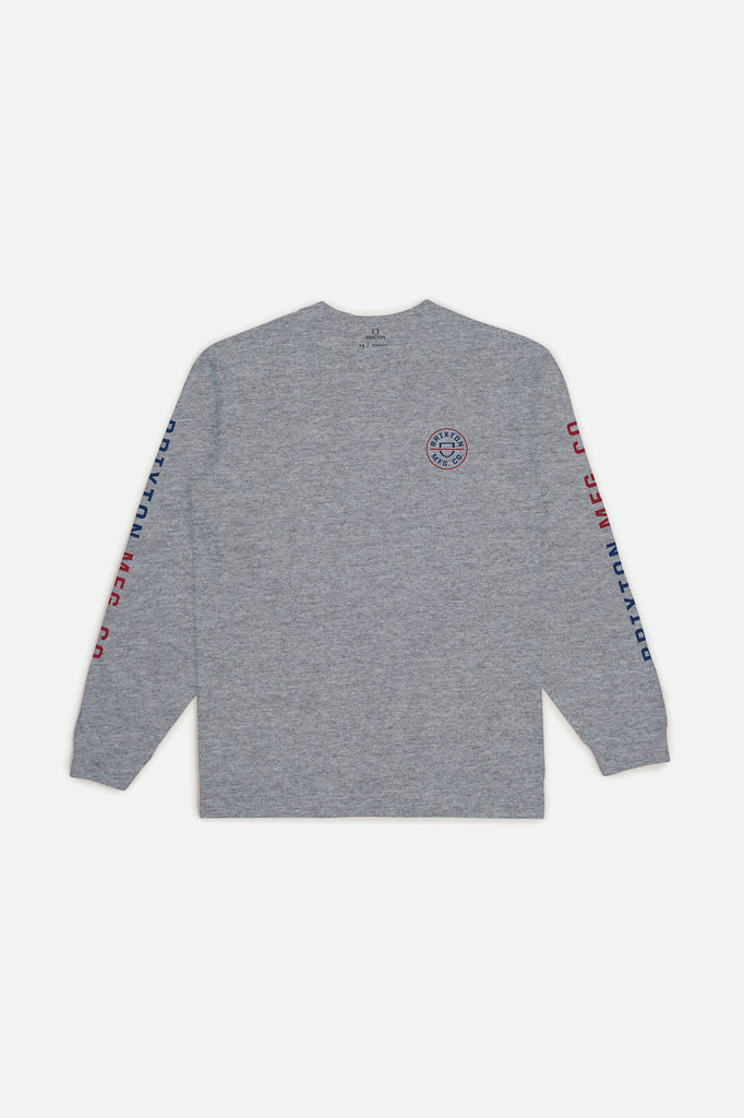 Brixton Crest L/S Standard Tee - Heather Grey