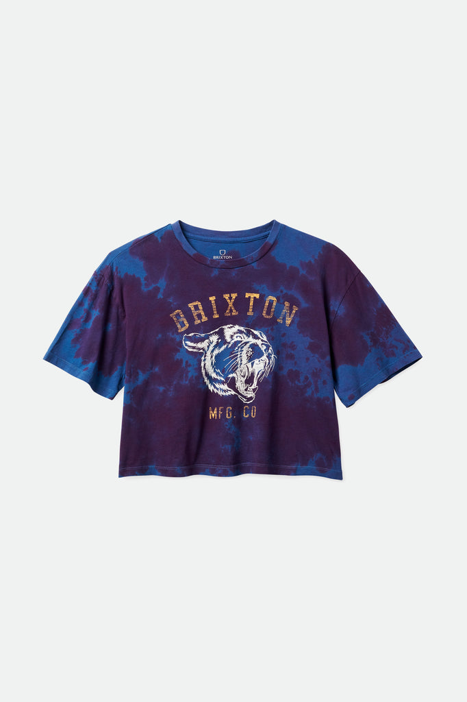 Brixton Varsity Cat Women's S/S Skimmer Tee - Marine Blue/Cowhide Cloud Wash