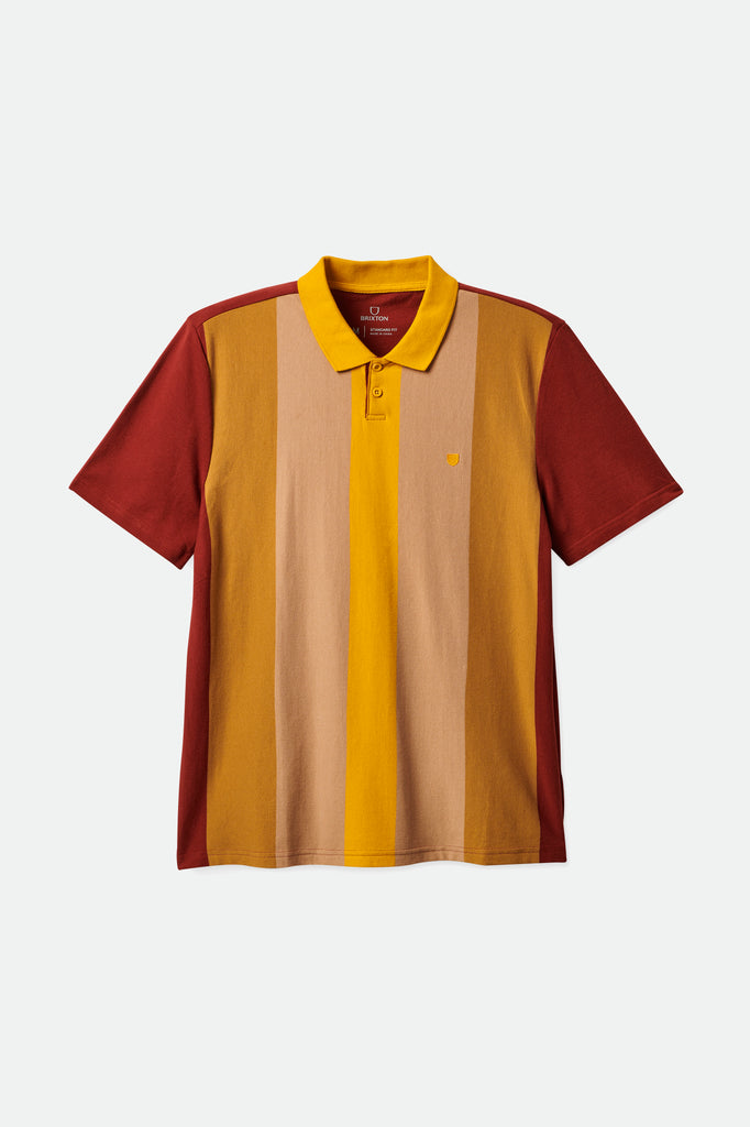 Brixton Shield S/S Polo Knit - Golden Glow/Tan/Medal Bronze