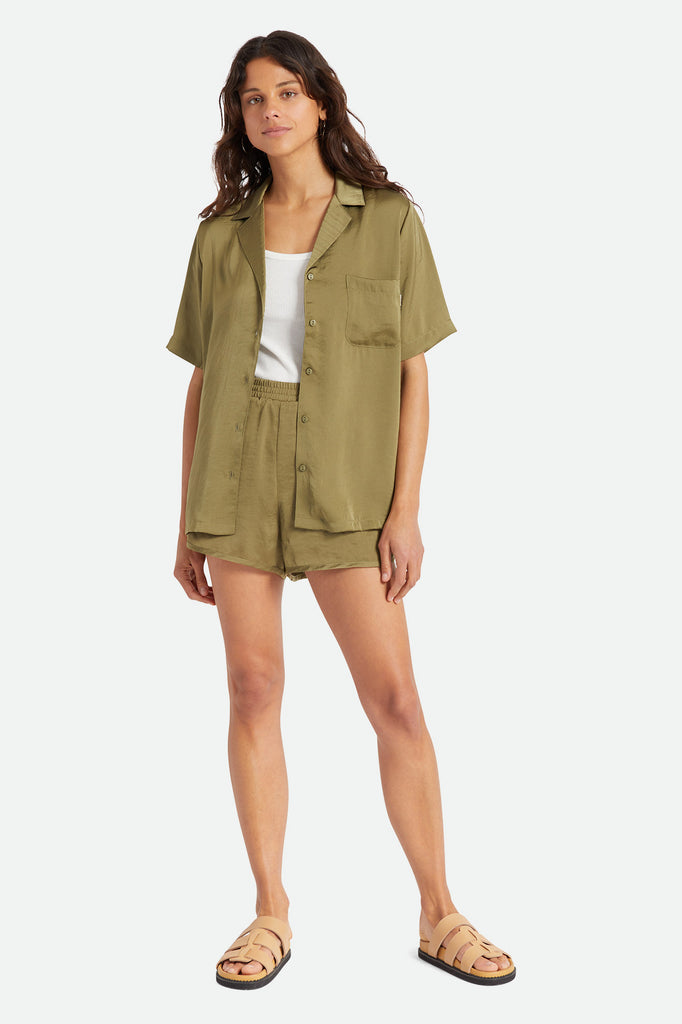 Brixton Bunker Flight Boyfriend S/S Woven - Military Olive