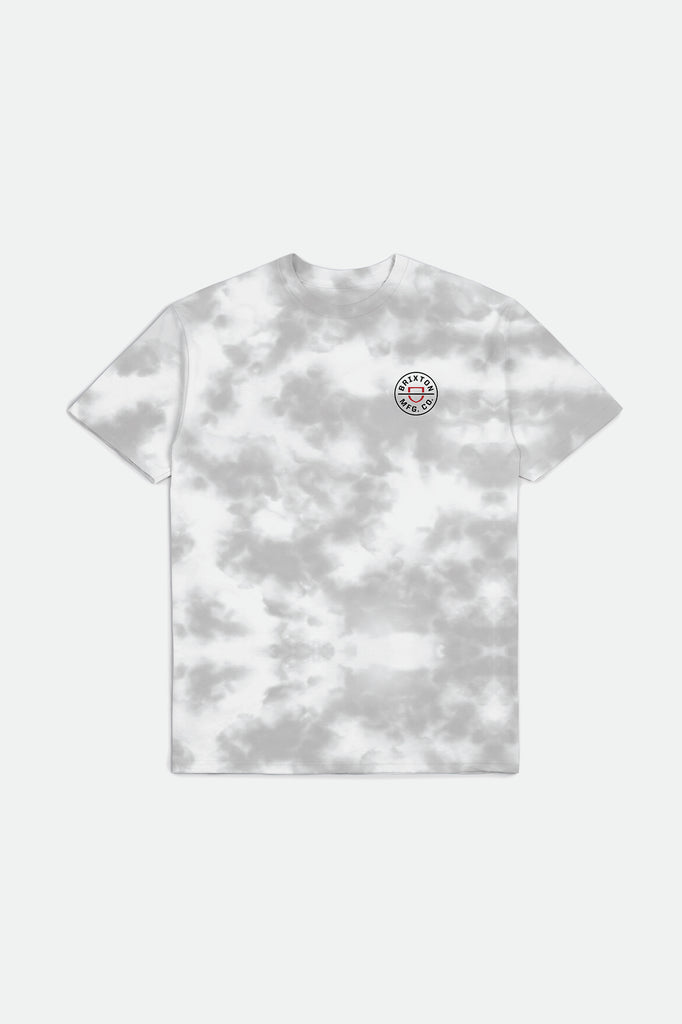 Brixton Crest II S/S Standard Tee - Silver/White Cloud Wash