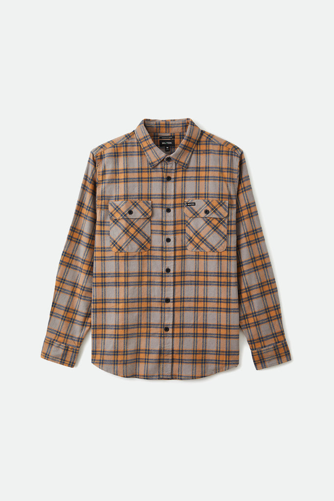 Men's Bowery Stretch L/S Crossover Flannel - Heather Grey - Front Side