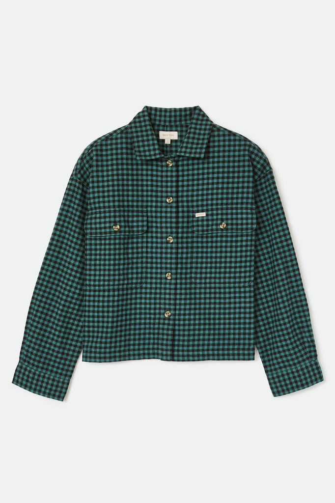 Brixton Bowery Women's Lightweight L/S Flannel - Silver Pine