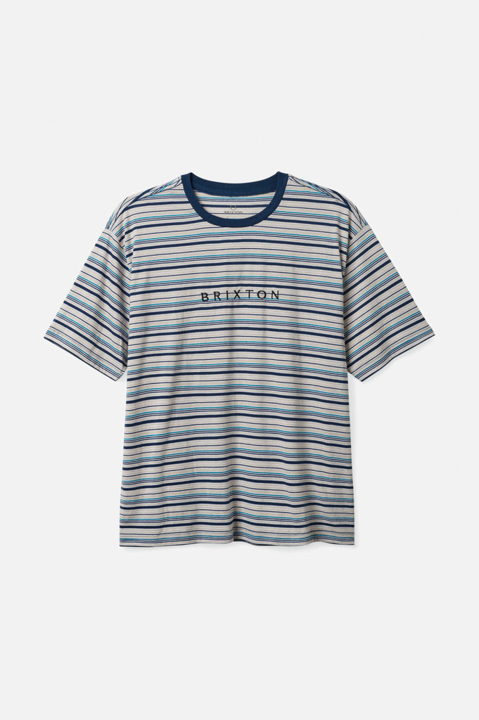 Brixton Hilt Boxy Alpha Line S/S Knit - Moonlit Ocean/Beige/Joe Blue